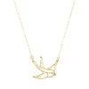 Large gold swallow necklace