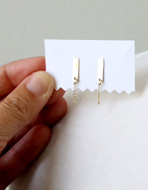 Modern Tab Chain Earrings