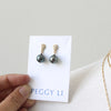 Pave Diamond and Tahitian Pearl Earrings in gold