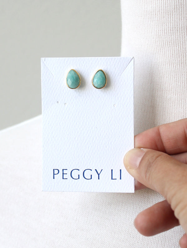 Amazonite teardrop earrings