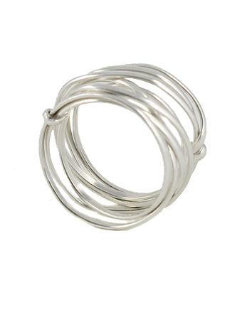 Thick Nested Wire Ring silver