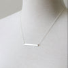 Skinny bar necklace, sterling silver detail