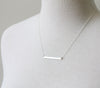 Skinny bar necklace, sterling silver detail