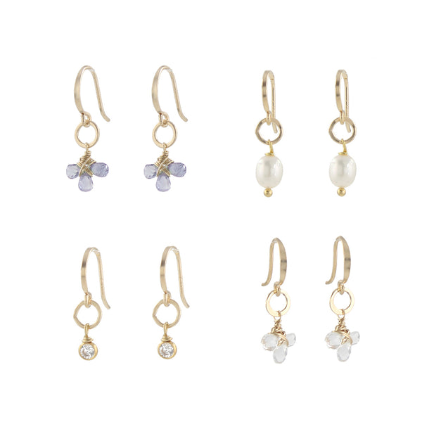 Tiny Gem Circlet Earrings