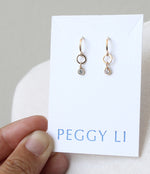 Tiny gemstone circlet earrings in CZ