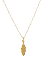 Gold Tiny Feather Necklace