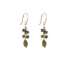 Green tourmaline cluster earrings