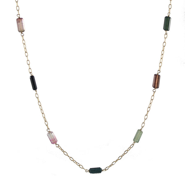 Tourmaline Barrels Necklace