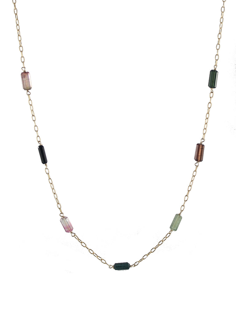 Tourmaline Barrels Necklace