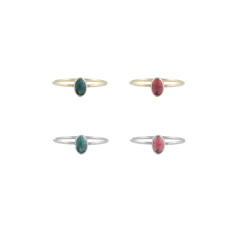 Small Oval Tourmaline Rings