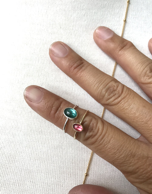 Tourmaline Oval Ring handmade