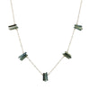 Green Tourmaline spires necklace