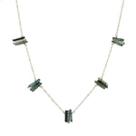Green Tourmaline spires necklace