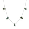 Green Tourmaline Spires Necklace in sterling silver