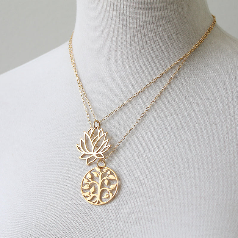 Large Lotus Flower Necklace