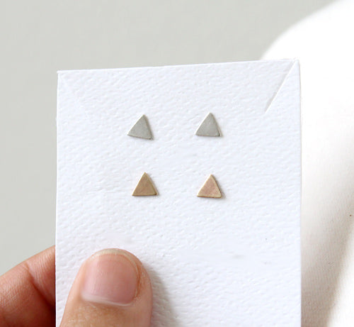 Dainty Triangle Post Earrings