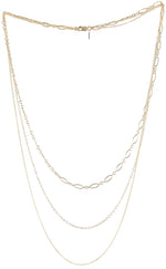 Triple Chain Necklace, sterling silver