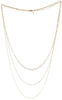 Triple Chain Necklace, gold detail