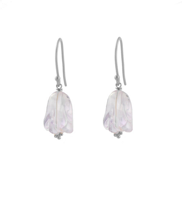 Tulip Stone Earrings, sterling silver