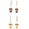 Tumbled garnet or amber earrings