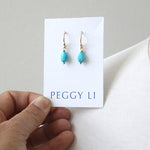 Turquoise Droplet Earrings, gold