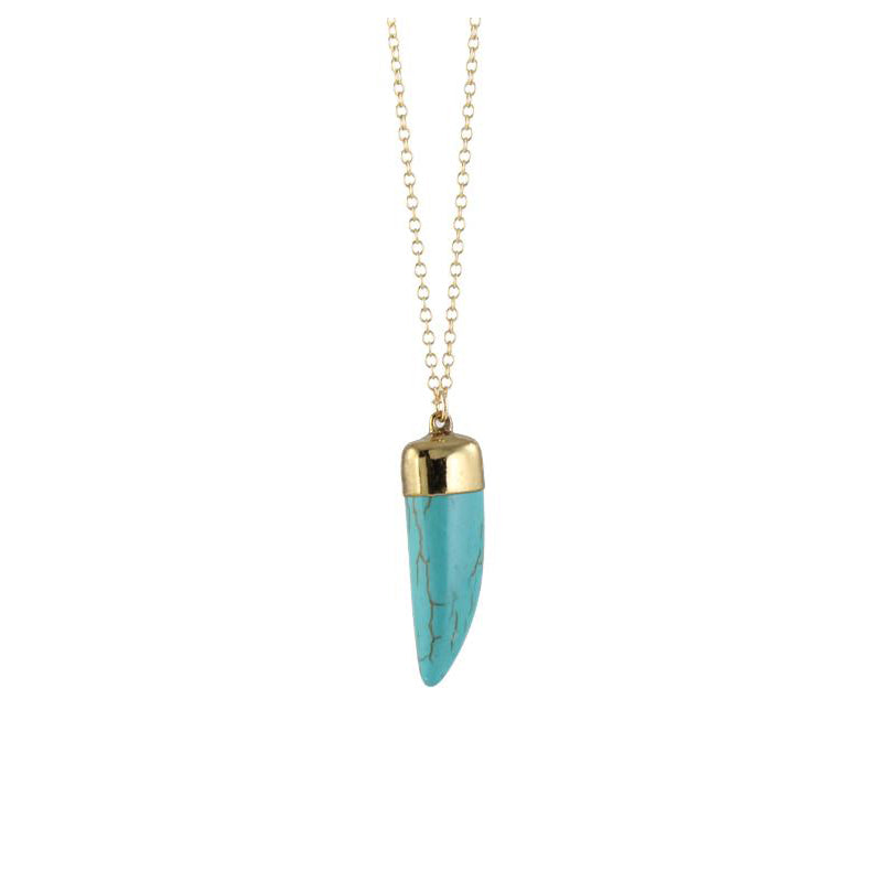 Turquoise Tusk Horn Necklace