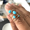 Tiny Turquoise Cabochon Stacking Rings