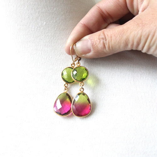 Watermelon Crunch Earrings gold-filled