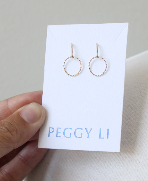 Woven circlet threader earrings by Peggy Li