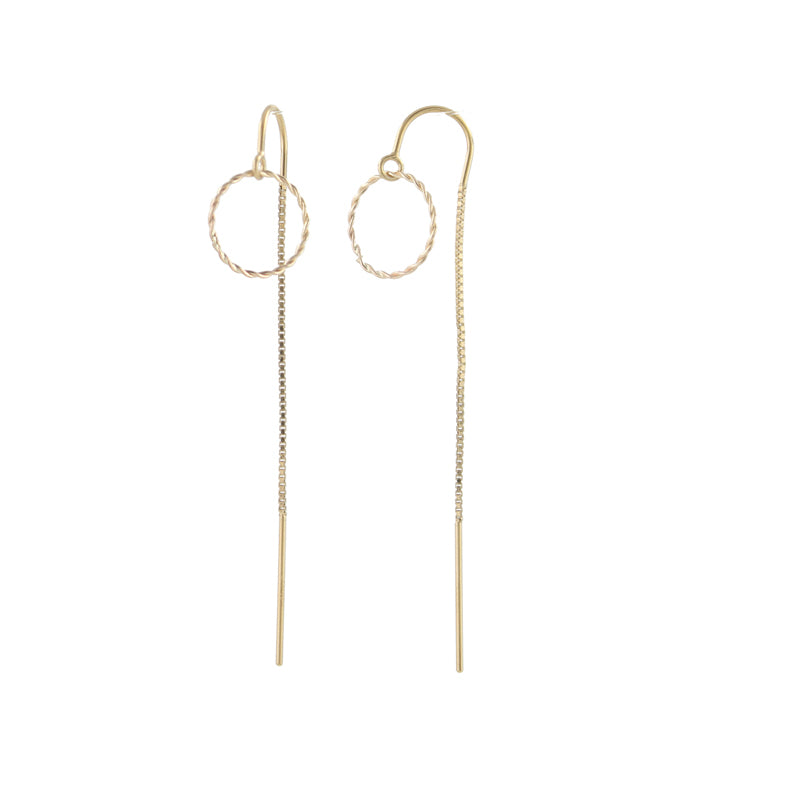 Woven circlet threader earrings