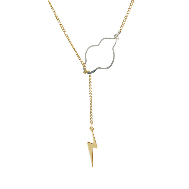 Weather the Storm Necklace - Gold Bolt – Peggy Li Creations