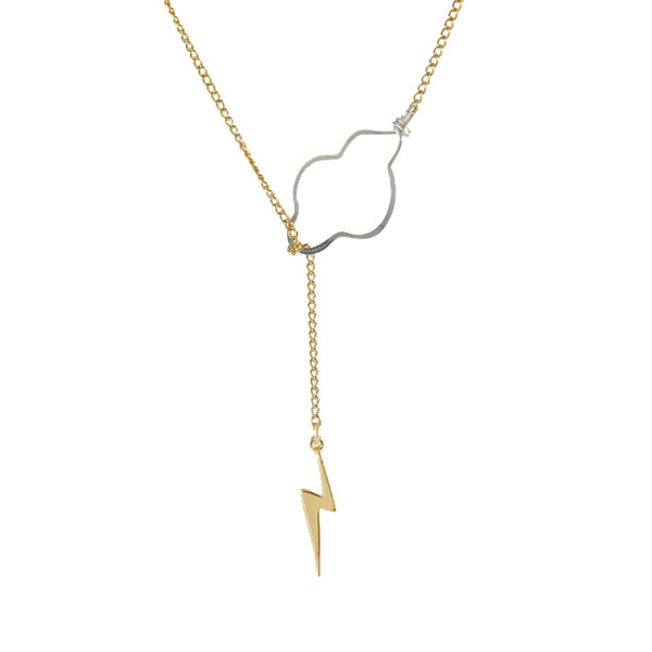 Weather the storm necklace gold bolt