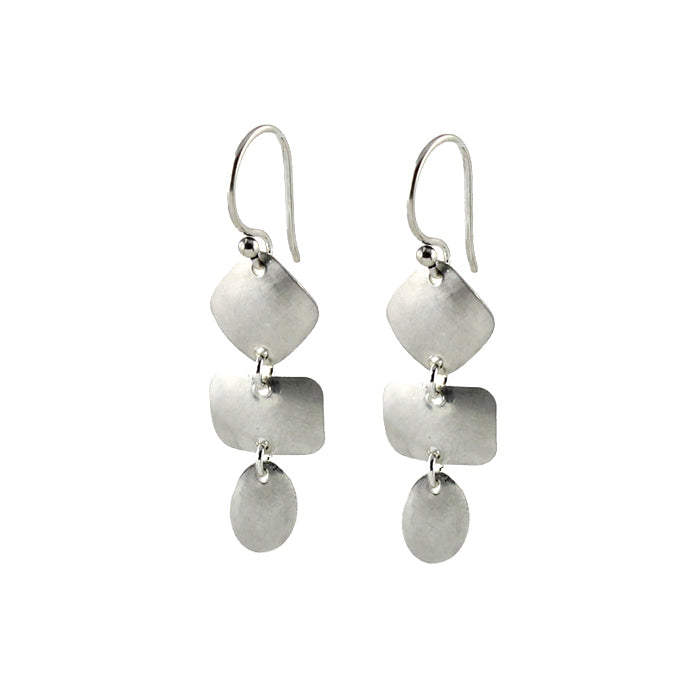 Windchime silver shape earrings
