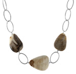 Wood Opal Necklace sterling silver