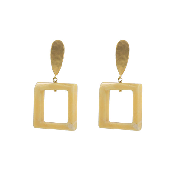 Yellow Jade Clipon Earrings