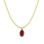 Yellow Jade and Carnelian Necklace