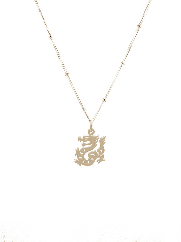 Year of the Dragon Necklace, gold plate