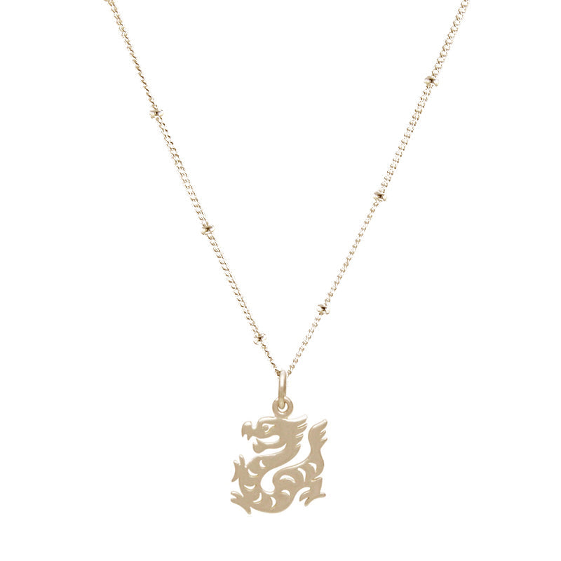 Year of the Dragon Necklace, gold plate